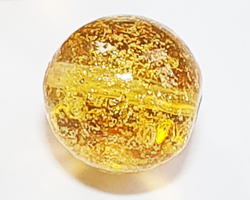  venetian murano light topaz glass with 24k gold foil 12mm ca'd'oro round bead *** QUANTITY IN STOCK = 24 *** 