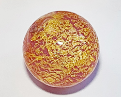  venetian murano opaque rubino glass with 24k gold foil 16mm ca'd'oro round bead *** QUANTITY IN STOCK = 12 *** 