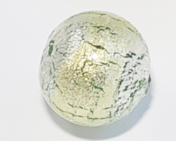  venetian murano peridot glass with gold and white gold foil 16mm ca'd'oro round bead *** QUANTITY IN STOCK = 12 *** 