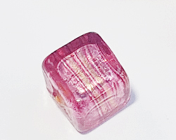  venetian murano rubino glass over silver foil 10mm cube bead *** QUANTITY IN STOCK =18 *** 