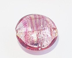  venetian murano rubino pink glass with silver foil 14mm lentil bead *** QUANTITY IN STOCK =40 *** 