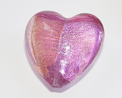  venetian murano rubino 30mm dichroic heart bead, fabulous range of colours blues, purples, golds and silvers, each bead is a one off  *** QUANTITY IN STOCK = 6 **** 