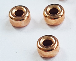  <17g/100> ROSE VERMEIL 5mm x 3mm rondelle bead, 1.8mm hole, 1 micron plating for increased durability [vermeil is gold plated sterling silver] 