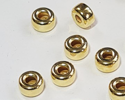  <16.95g/100> vermeil 5mm x 3mm rondelle bead, 1.8mm hole, 1 micron plating for increased durability [vermeil is gold plated sterling silver] 