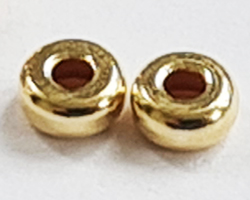  <5.5g/100> vermeil 3mm x 1.75mm rondelle bead, 1.2mm hole, extra thick 2 micron plating for really good durability [vermeil is gold plated sterling silver] 