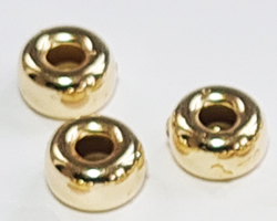  <45.5g/100> vermeil 7mm x 4mm rondelle bead, 2.5mm hole, 1 micron plating for increased durability [vermeil is gold plated sterling silver] 
