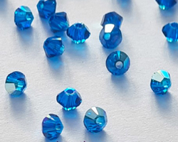  ** SERINITY CRYSTALS ** 5328 capri blue AB 3mm bicone bead, Serinity Crystals are a like-for-like made in Austria Swarovski replacement 