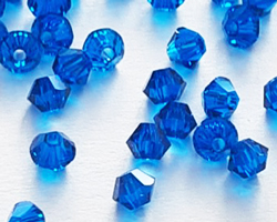  ** SERINITY CRYSTALS ** 5328 capri blue 3mm bicone bead, Serinity Crystals are a like-for-like made in Austria Swarovski replacement 