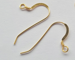  pair(s) vermeil coil earwires, stamped 925 on 26mm shank, wire is 0.65mm thickness, hoop at ear is 10mm diameter [vermeil is gold plated sterling silver] 