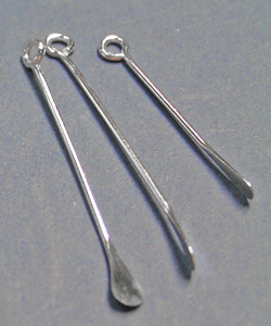  set of 18 sterling silver, 22 gauge, graduated paddle pins - lengths between 20mm and 30mm - price is per set 