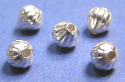  silver plated 5mm corrugated drop bead 