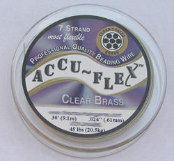  9.1 meter (30 feet) reel - accuflex - 7 strand *clear coated* nylon coated stainless steel stringing/beading wire, 0.61mm total outside diameter 