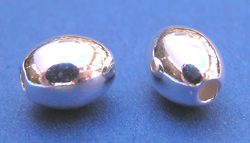  <44.1g/100> sterling silver 7mm x 6mm oval bead 