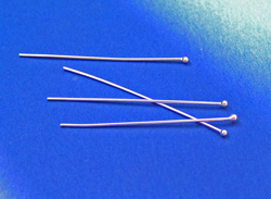  sterling silver, half hard, 22 gauge (approx 0.65mm thick) 2mm ball-ended 40mm headpin 