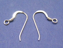  pair(s) sterling silver, stamped 925 on 18mm shank, 22 gauge, coil earwires 