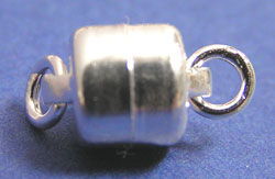  sterling silver 6mm magnetic barrel clasp with a 2mm ID closed ring either end 