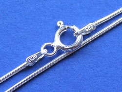  sterling silver, stamped 925, 15 inch, 0.9mm wide, stamped 925, snake pendant chain 