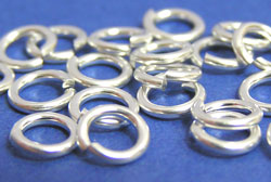  sterling silver 5mm diameter, 19 gauge (approx 0.9mm) open jump ring (saw cut) 