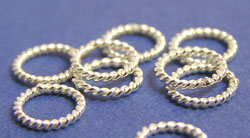  twisted bright sterling silver wire 5mm diameter, 22 gauge (approx 0.64mm) closed jump ring 