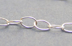  cm's - SOLD IN METRIC LENGTHS -  sterling silver 4.3mm x 2.7mm oval link cable chain 