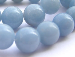  string of blue angelite 4mm round beads - approx 100 per strand 