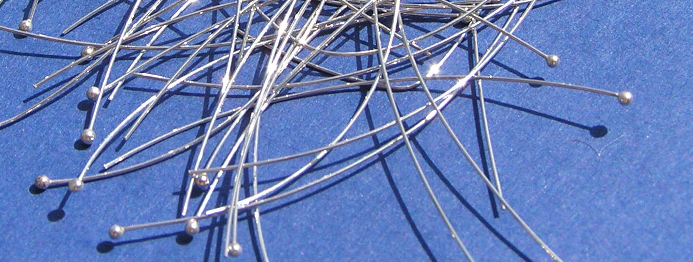  sterling silver, soft, 27 gauge (approx 0.35mm thick) ball-ended 40mm headpin 