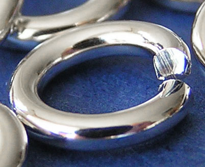  sterling silver 6.5mm diameter, 16 gauge (approx 1.3mm) open jump rings (saw cut) 