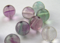  --CLEARANCE--  string of rainbow fluorite 8mm round bead, approx 45 beads per string 