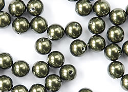  swarovski 5810 dark green 5mm pearl bead (100ps) 