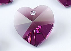  swarovski 6228 10mm amethyst heart bead 
