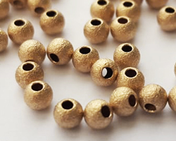  gold filled (14/20) 3mm laser cut round bead, 1mm hole 