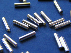  silver plated 5mm long x 1mm thick plain tube bead (pp250) 