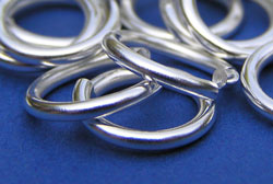  silver plated, 16 gauge, 10mm open jump ring 