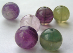  rainbow fluorite, D grade, 12mm polished round bead 