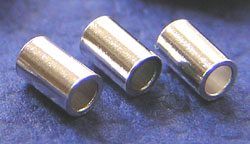  <2.25g/100> sterling silver medium weight 2mm long x 1.5mm diameter crimps, 1.1mm holes (pp50) 
