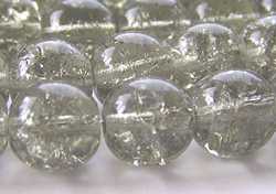  black diamond 6mm smooth round crackle glass bead 