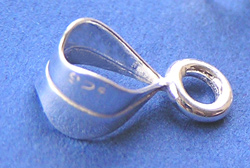  --CLEARANCE--  sterling silver, stamped 925, 11mm ring bail - loop is 7.5mm, open ring is 3mm - internal diameter of bail is max 4mm - **925 stamp might be on the front or on the back of this bail** 