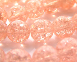  --CLEARANCE--  rosaline pink 10mm smooth round crackle glass bead (25ps) 