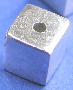  sterling silver 6.25mm rounded edges cube bead  
