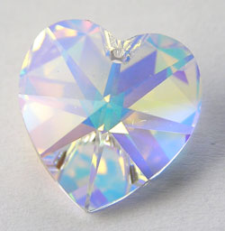  swarovski 6228 14mm crystal ab heart pendant 