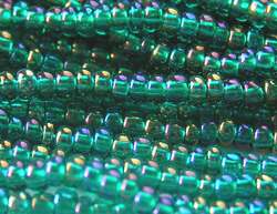  ornela czech glass #11 (11/0) rainbow luster teal seed bead - sold per gram (pp25g) 