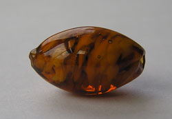  venetian murano topaz glass over white clouds 15mm x 9mm oval bead *** QUANTITY IN STOCK =12 *** 