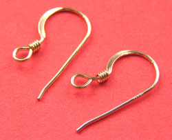  pair gold filled 14/20 18mm x 9mm fish hook earwire 