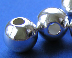  <57.8g/100> sterling silver 9mm round bead, 3.4mm hole 
