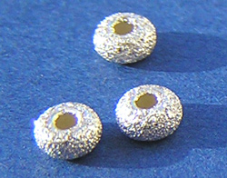  <5.35g/100> sterling silver 3mm x 1.5mm laser cut rondelle bead, 1.1mm hole 