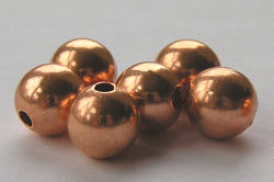  solid copper 8mm round beads 