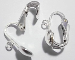  pair (s) sterling silver clip on with 7mm saucer and open ring ear-ring 
