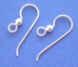  pair sterling silver heavy weight superior quality 20 gauge, 22mm shank, 8mm diameter, 3mm ball, stamped 925 on shank, earwires 