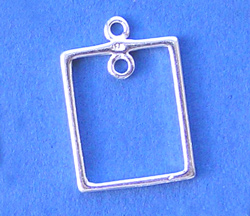  sterling silver 14.3mm x 17mm, stamped 925, rectangle chandelier, total drop length 20mm 