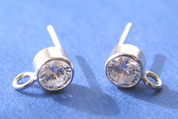  sterling silver 4.5mm cubic zirconia studs, 2.85mm open ring, 8.5mm posts and stamped 925 butterflies 